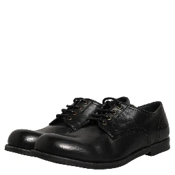 Black Leather Men Derby Dress Formal Shoes