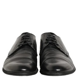 Black Leather Men Derby Dress Formal Shoes