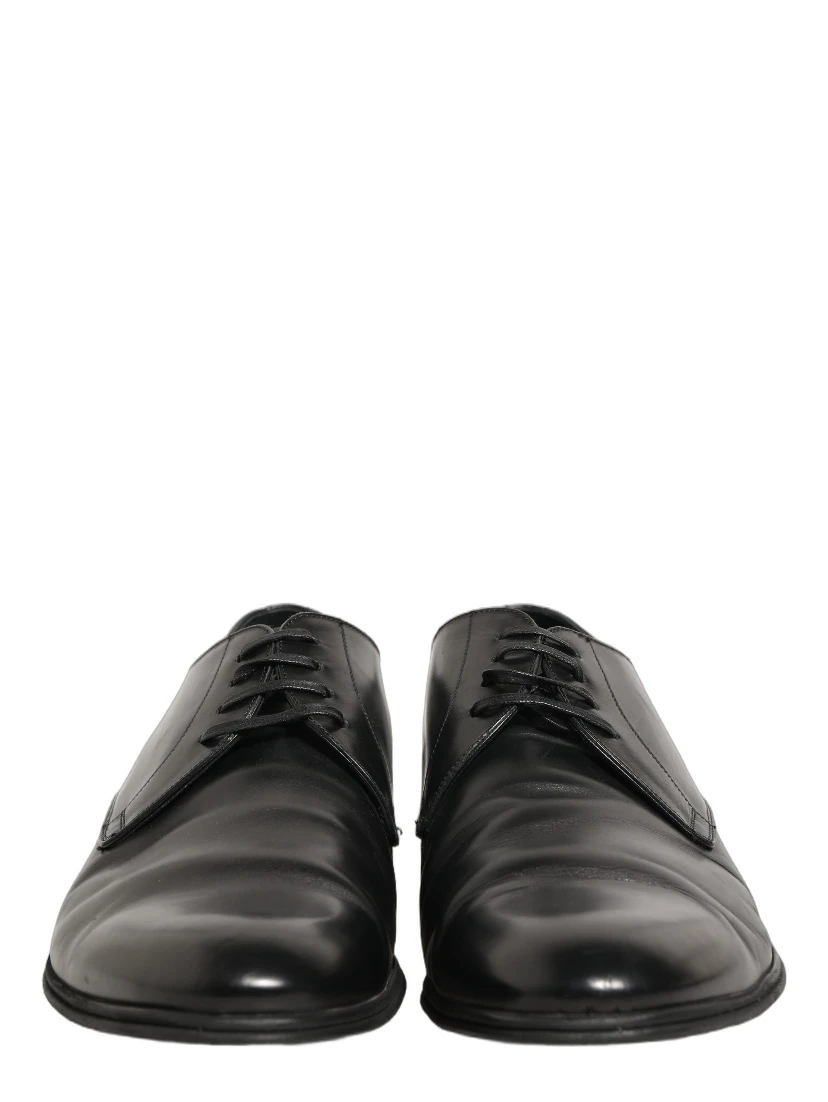 Black Leather Men Derby Dress Formal Shoes