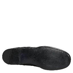 Blue Leather Derby Wingtip Formal Shoes