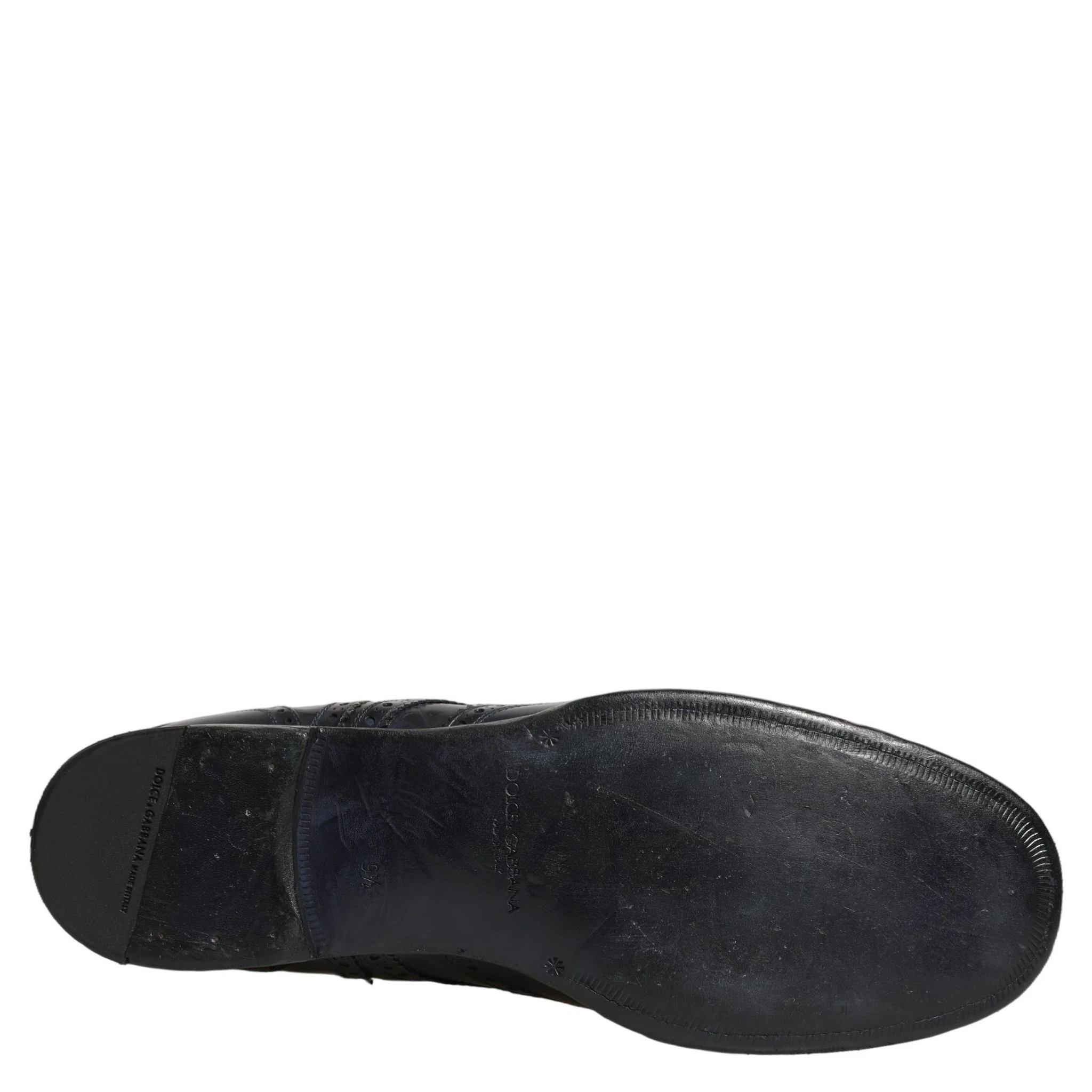 Blue Leather Derby Wingtip Formal Shoes