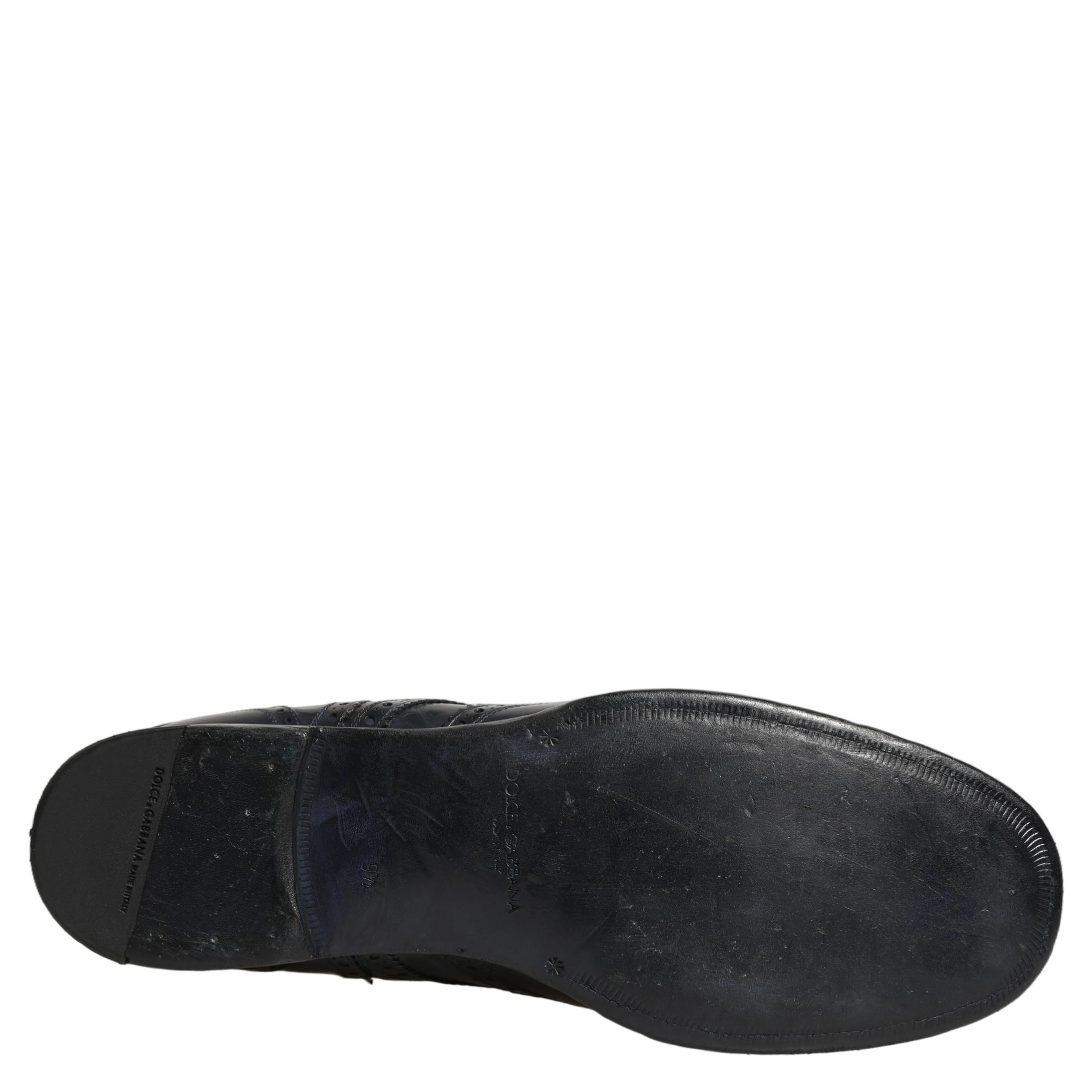 Blue Leather Derby Wingtip Formal Shoes