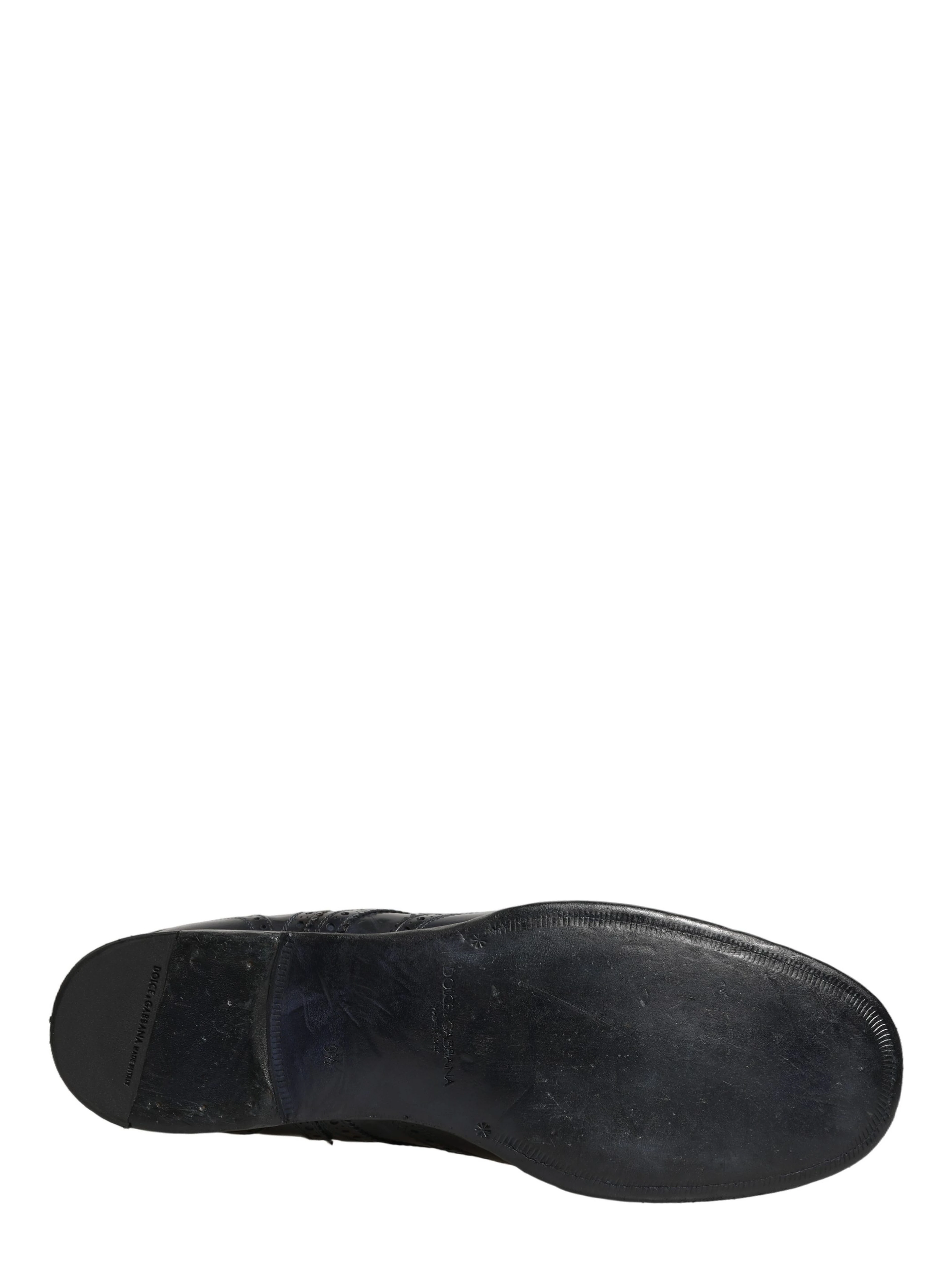 Blue Leather Derby Wingtip Formal Shoes
