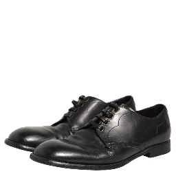 Black Leather Derby Dress Men Formal Shoes