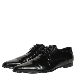 Black Leather Derby Dress Men Formal Shoes
