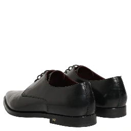 Black Leather Men Derby Dress Formal Shoes
