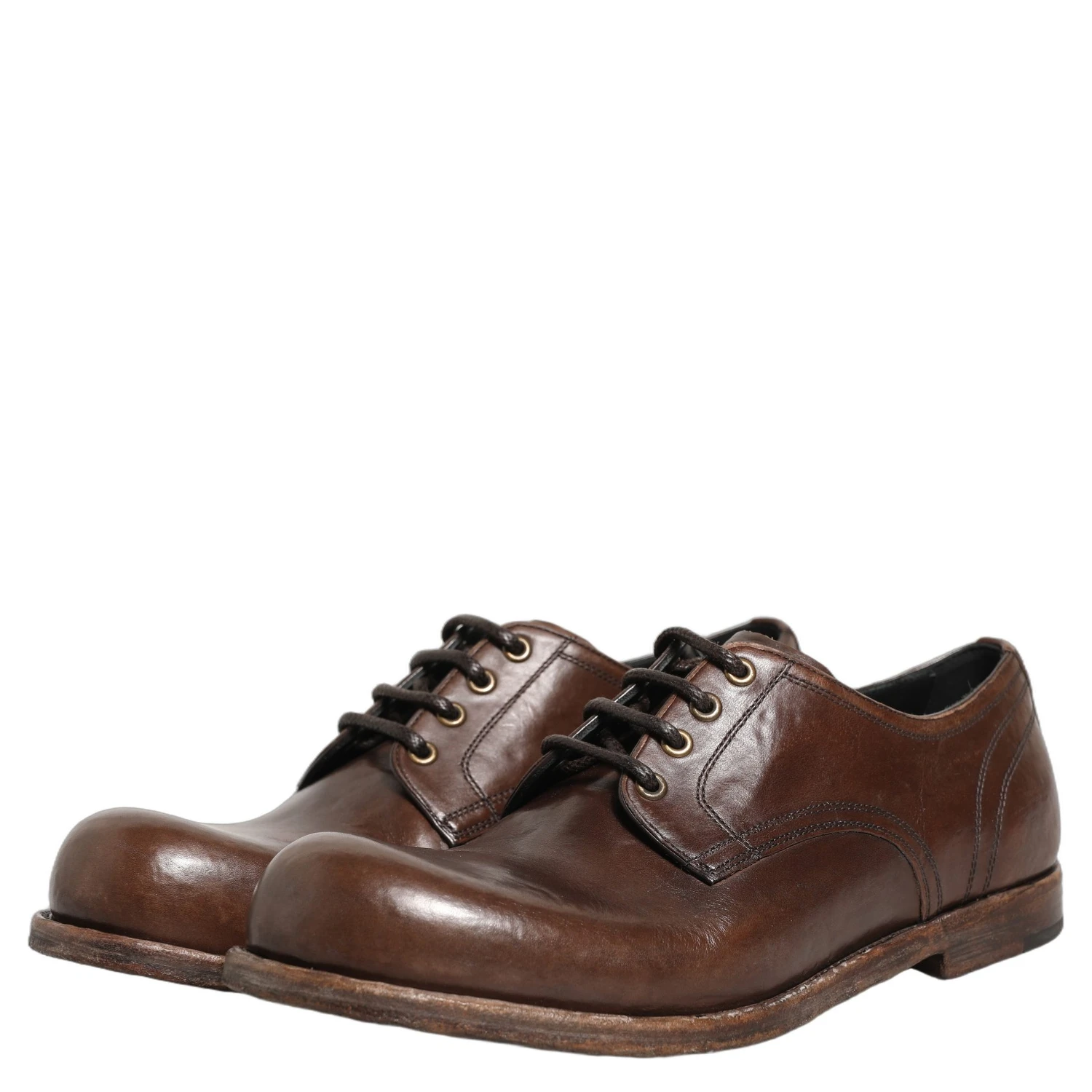 Brown Leather Derby Dress Men Formal Shoes