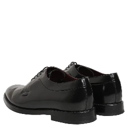 Black Leather Derby Dress Men Formal Shoes