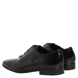 Black Leather Men Derby Dress Formal Shoes