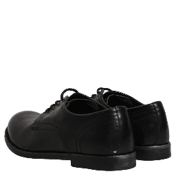 Black Leather Men Derby Dress Formal Shoes