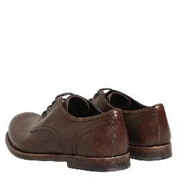 Brown Leather Derby Dress Men Formal Shoes