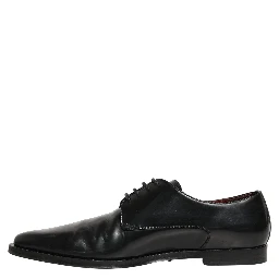 Black Leather Men Derby Dress Formal Shoes