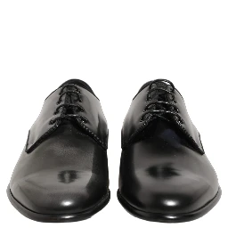 Black Leather Men Derby Dress Formal Shoes