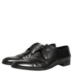 Black Leather Men Derby Dress Formal Shoes