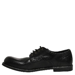 Black Leather Men Derby Dress Formal Shoes