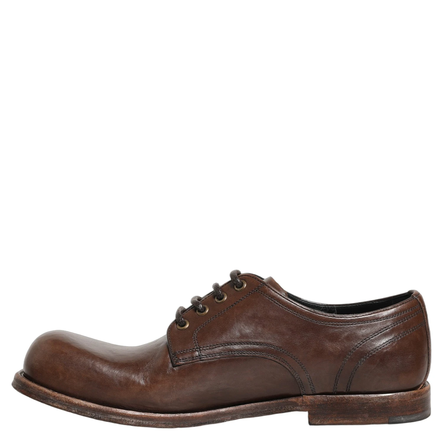 Brown Leather Derby Dress Men Formal Shoes