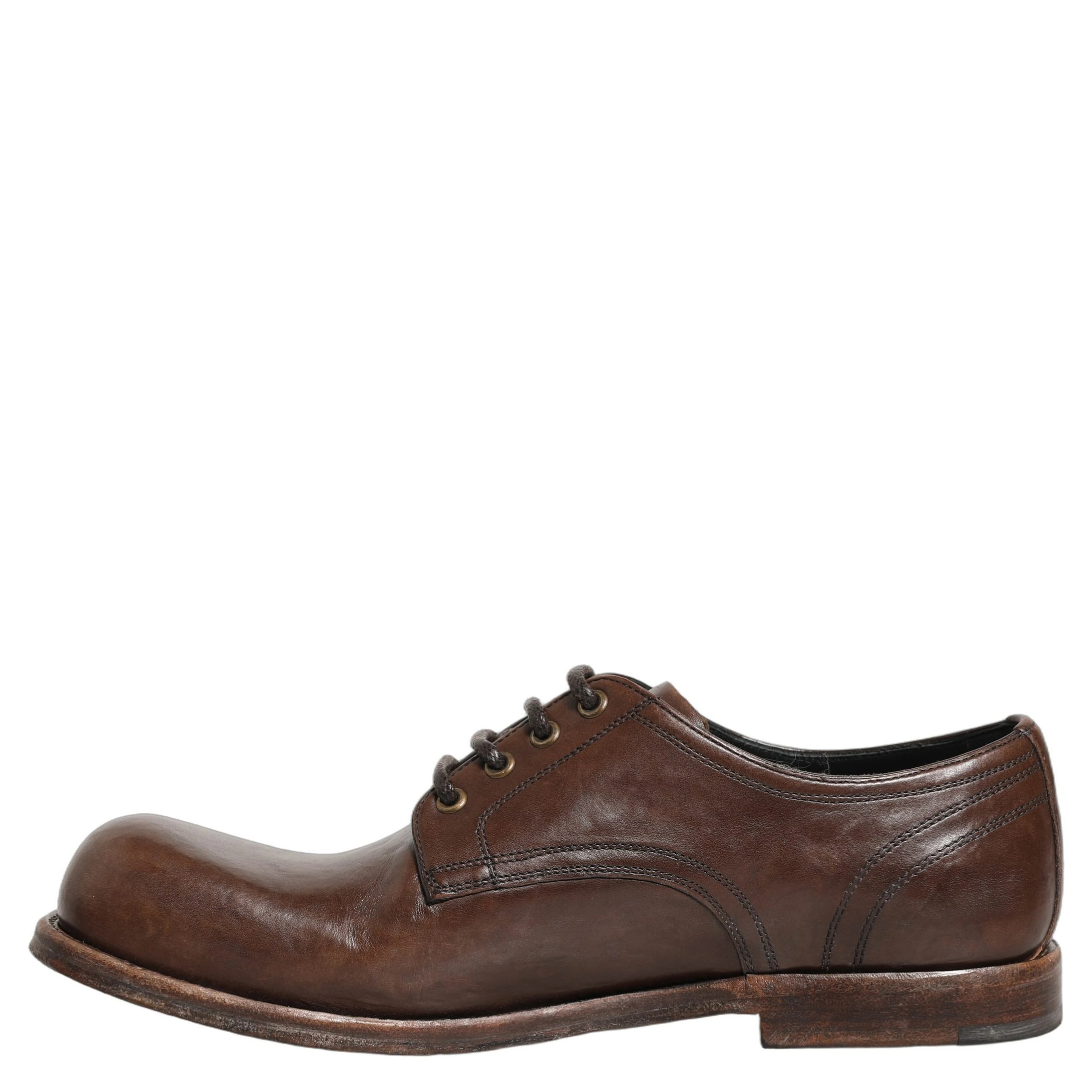 Brown Leather Derby Dress Men Formal Shoes