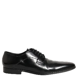 Black Leather Men Derby Dress Formal Shoes