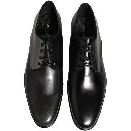 Black Leather Men Derby Dress Formal Shoes