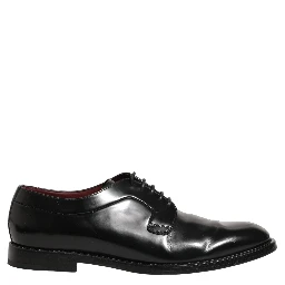 Black Leather Derby Dress Men Formal Shoes