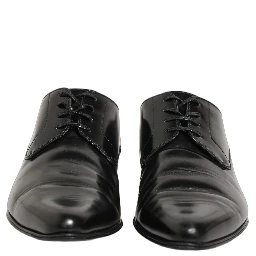 Black Leather Derby Dress Men Formal Shoes