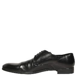 Black Leather Men Derby Dress Formal Shoes