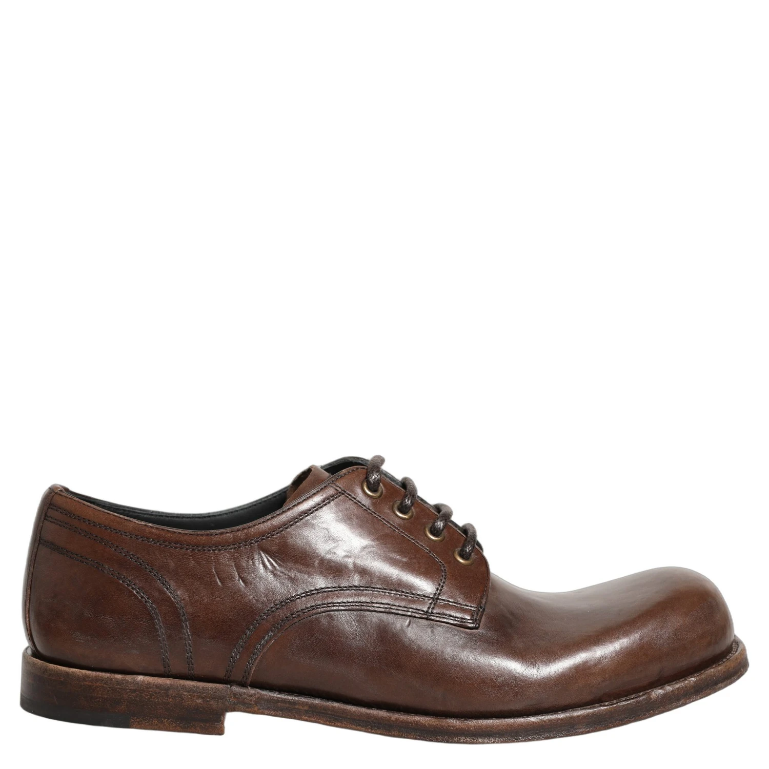 Brown Leather Derby Dress Men Formal Shoes