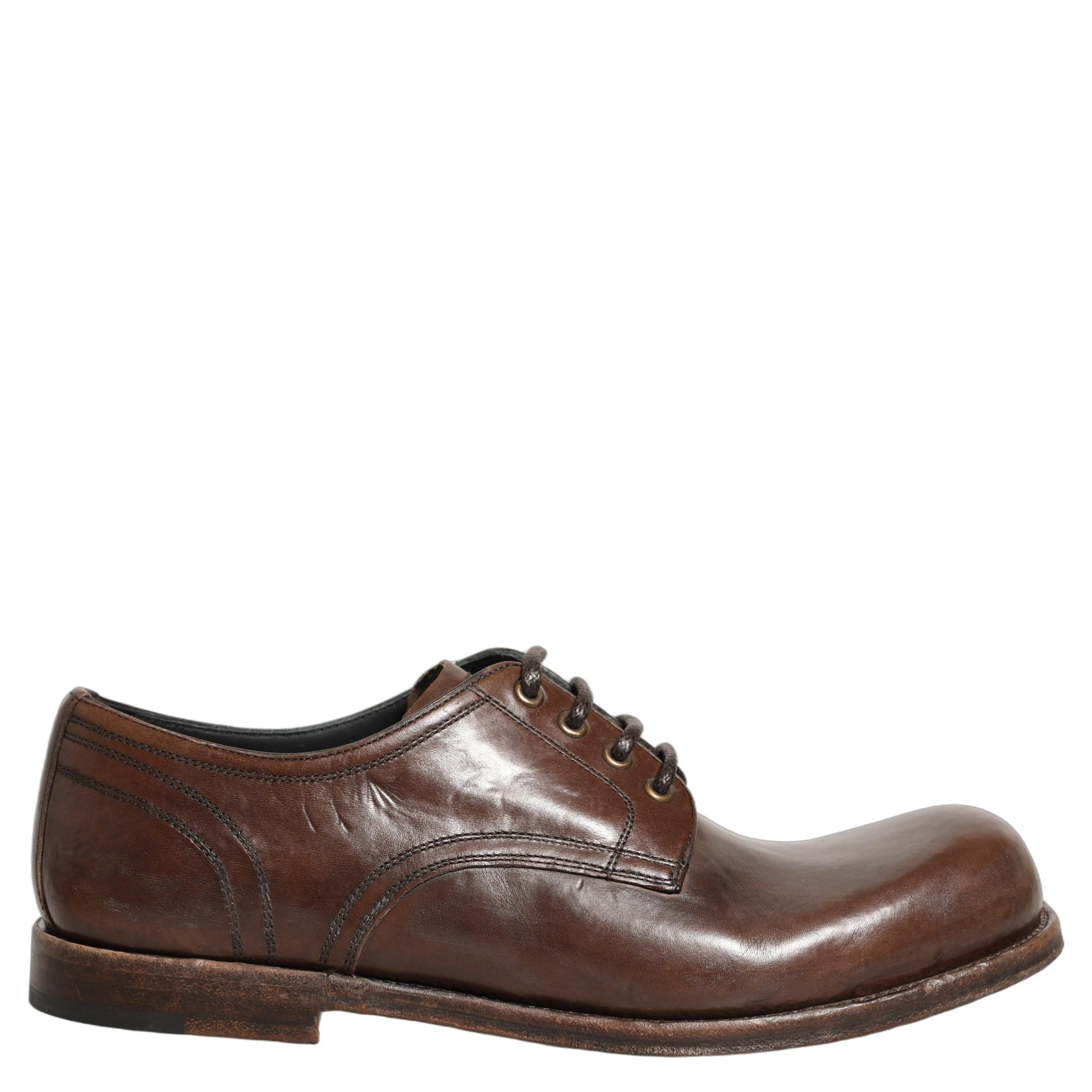 Brown Leather Derby Dress Men Formal Shoes