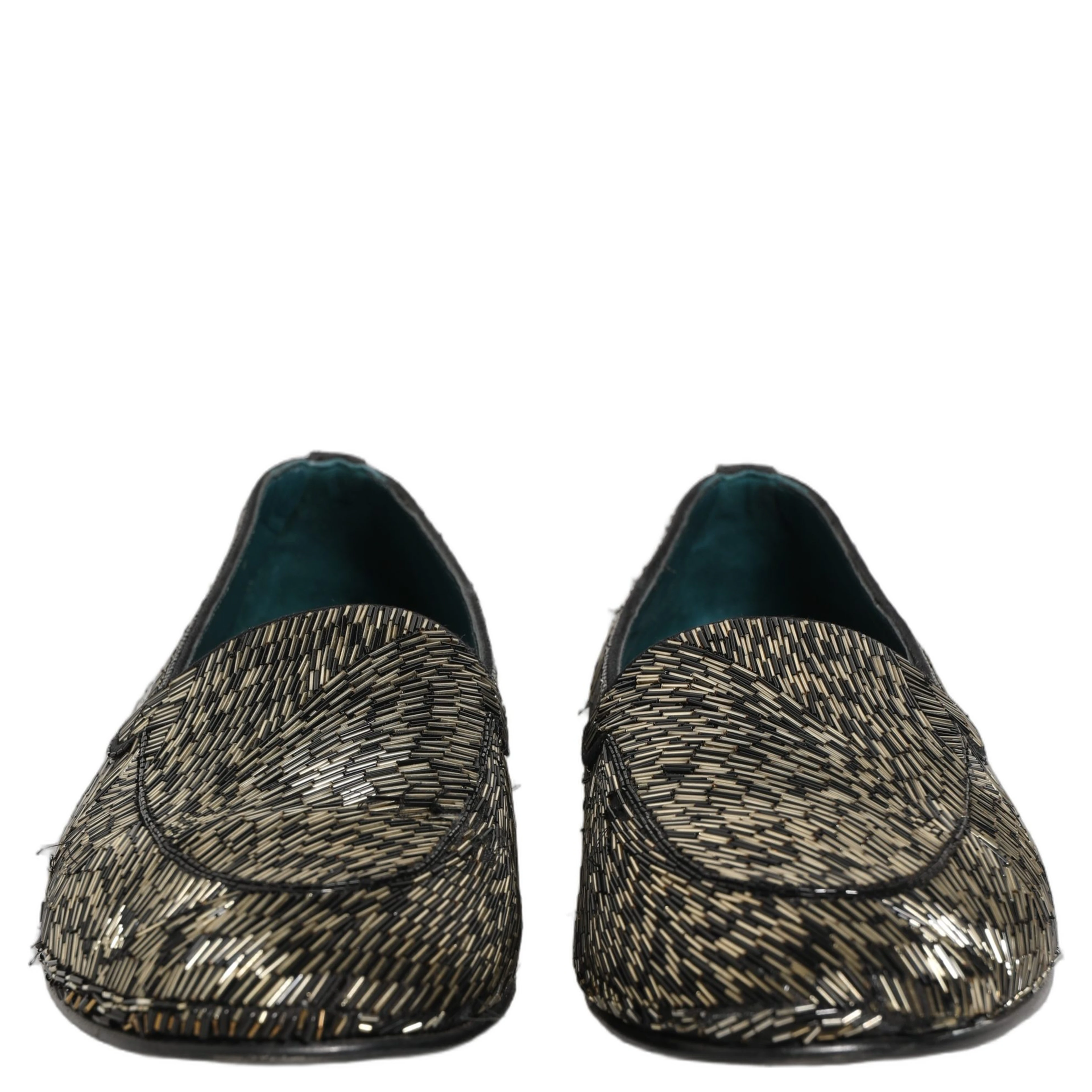 Black Silver Embellished Dress Loafers Shoes