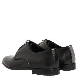Black Leather Men Derby Dress Formal Shoes