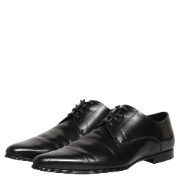 Black Leather Derby Dress Men Formal Shoes
