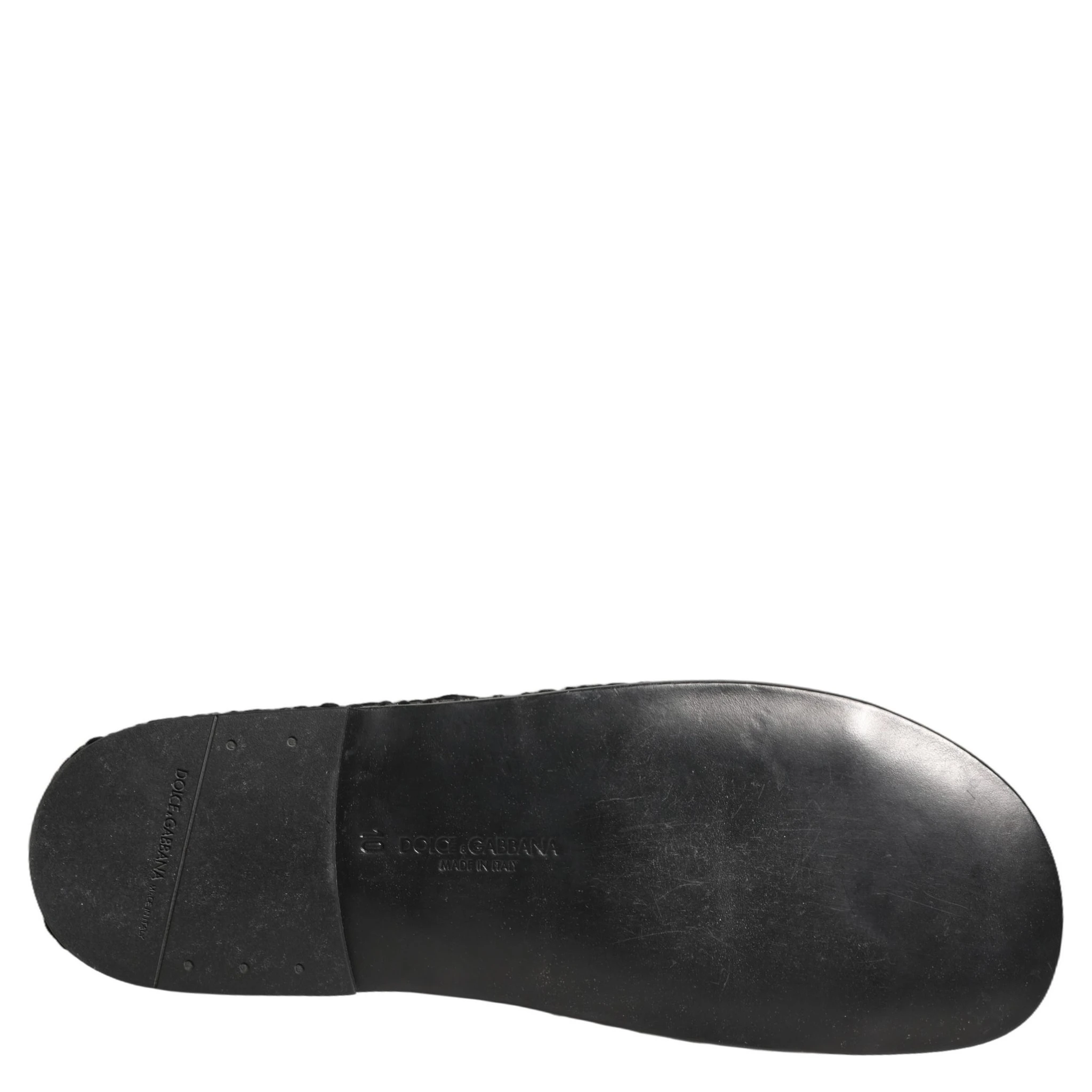 Black Fabric Woven Slides Sandals Flats Shoes