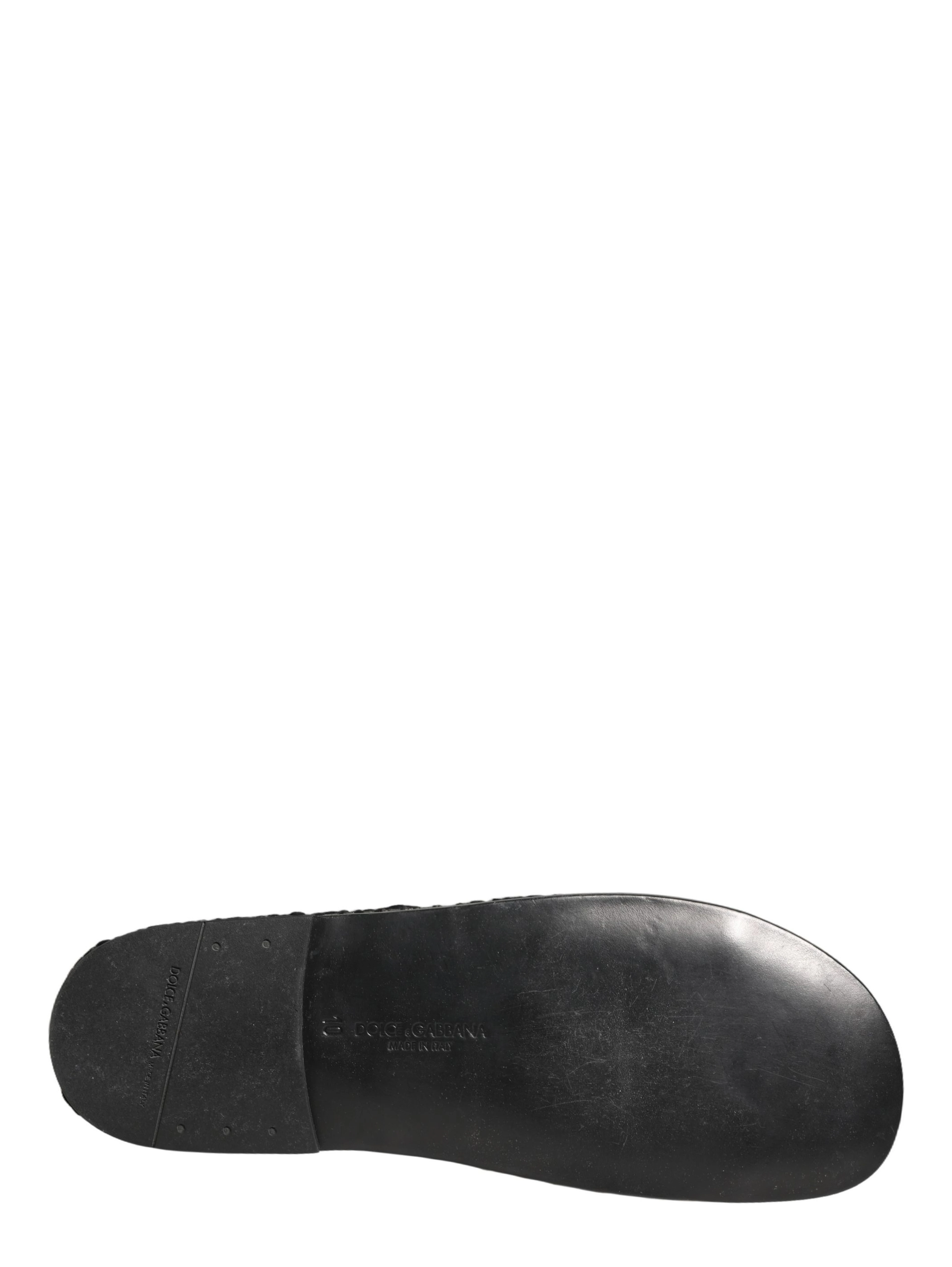 Black Fabric Woven Slides Sandals Flats Shoes