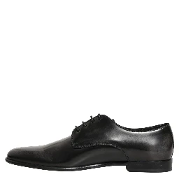 Black Leather Men Derby Dress Formal Shoes