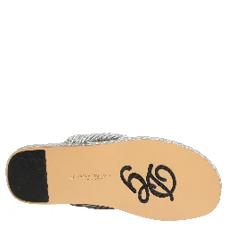 Silver Rope Slides Sandals Flip Flops Shoes
