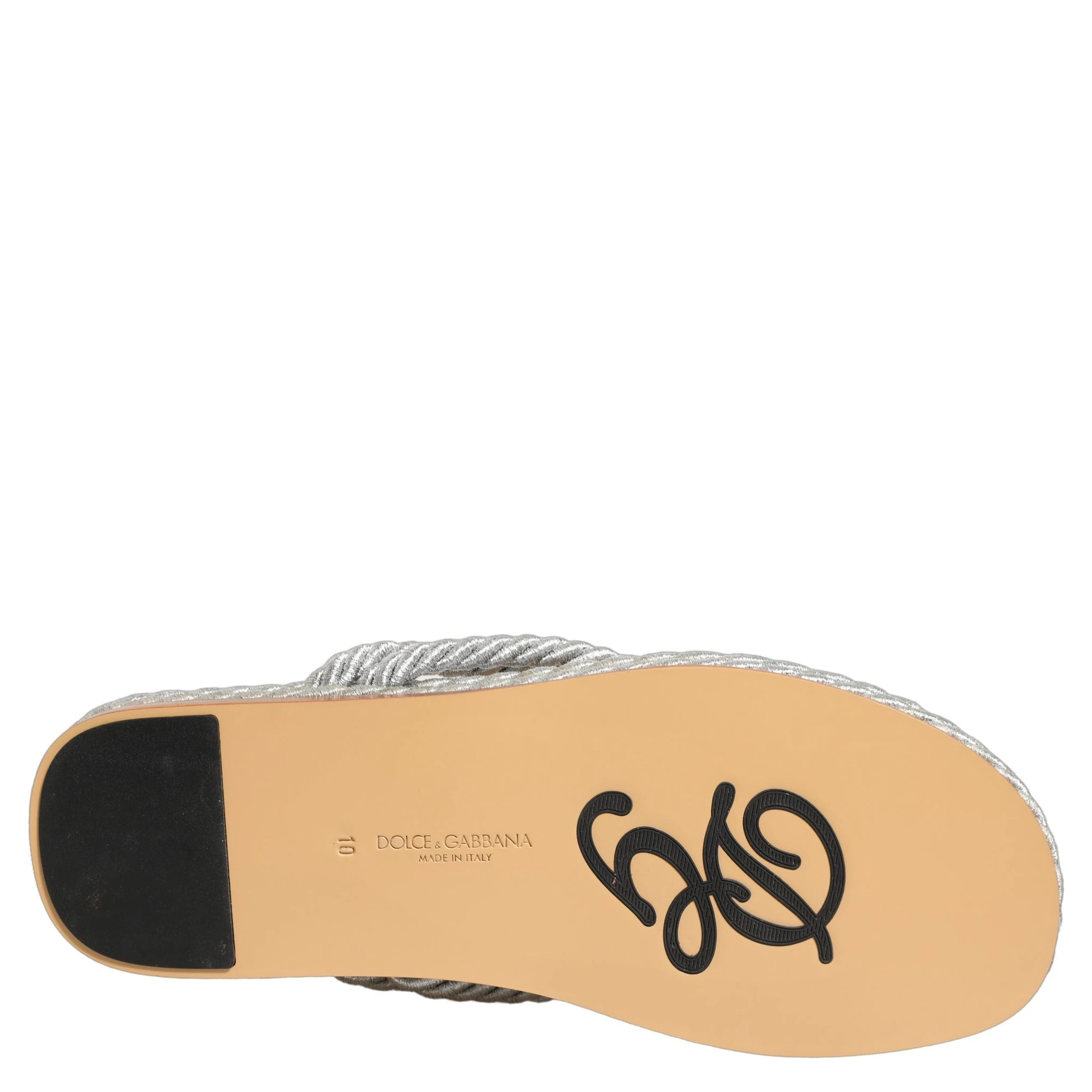 Silver Rope Slides Sandals Flip Flops Shoes