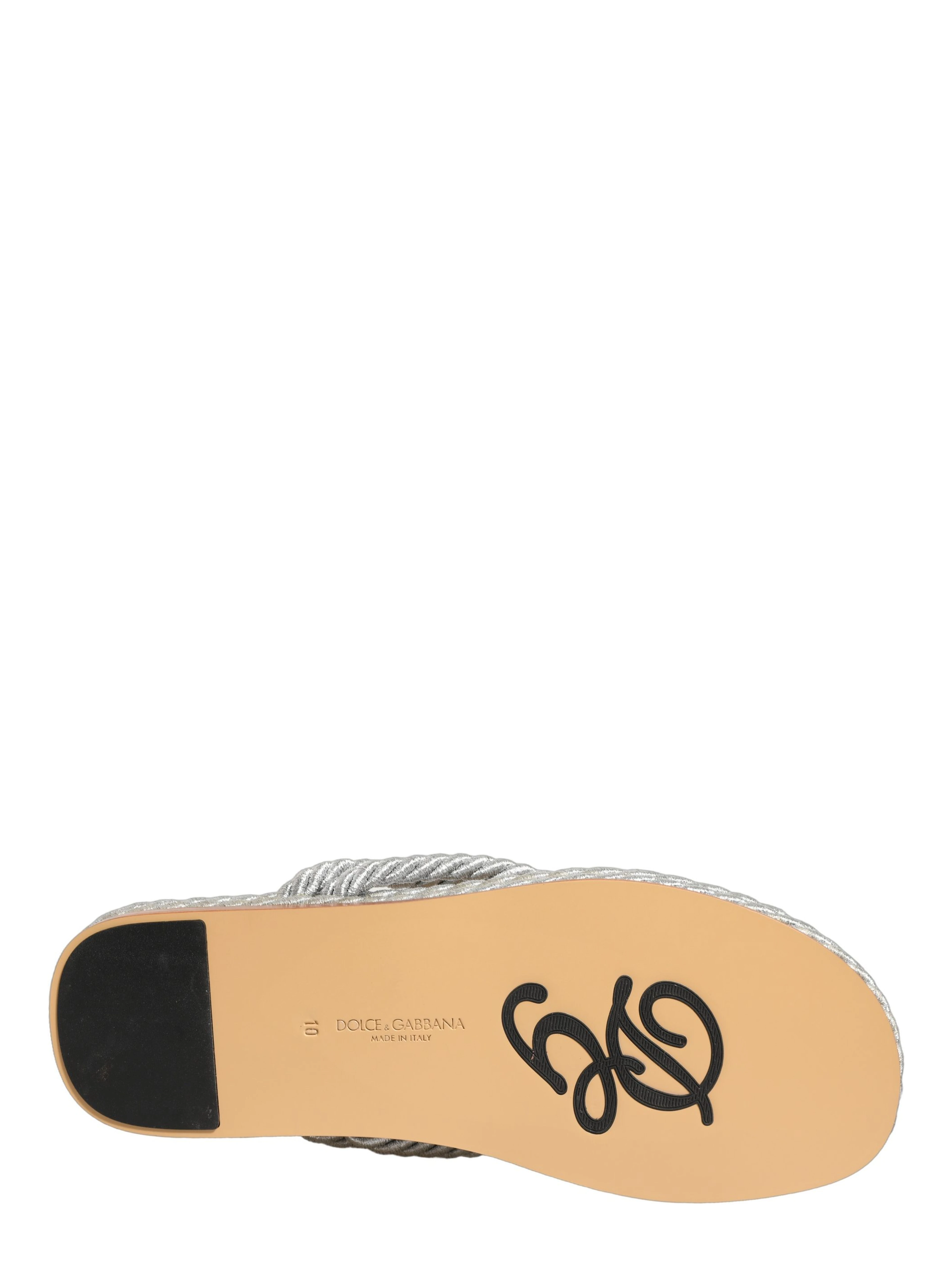 Silver Rope Slides Sandals Flip Flops Shoes