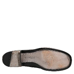 Black Leather Logo Short Ankle Boots Shoes
