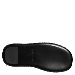 Black Crystal Embellished Platform Men Slides Shoes