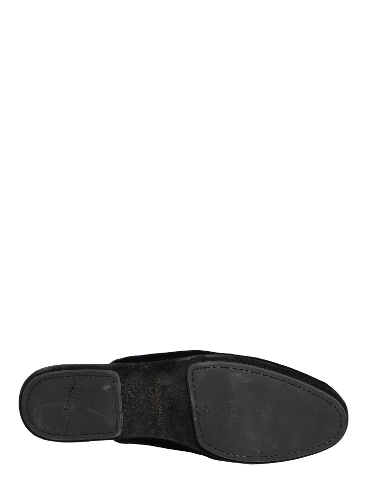 Dark Blue Suede Slides Flat Slipper Men Shoes