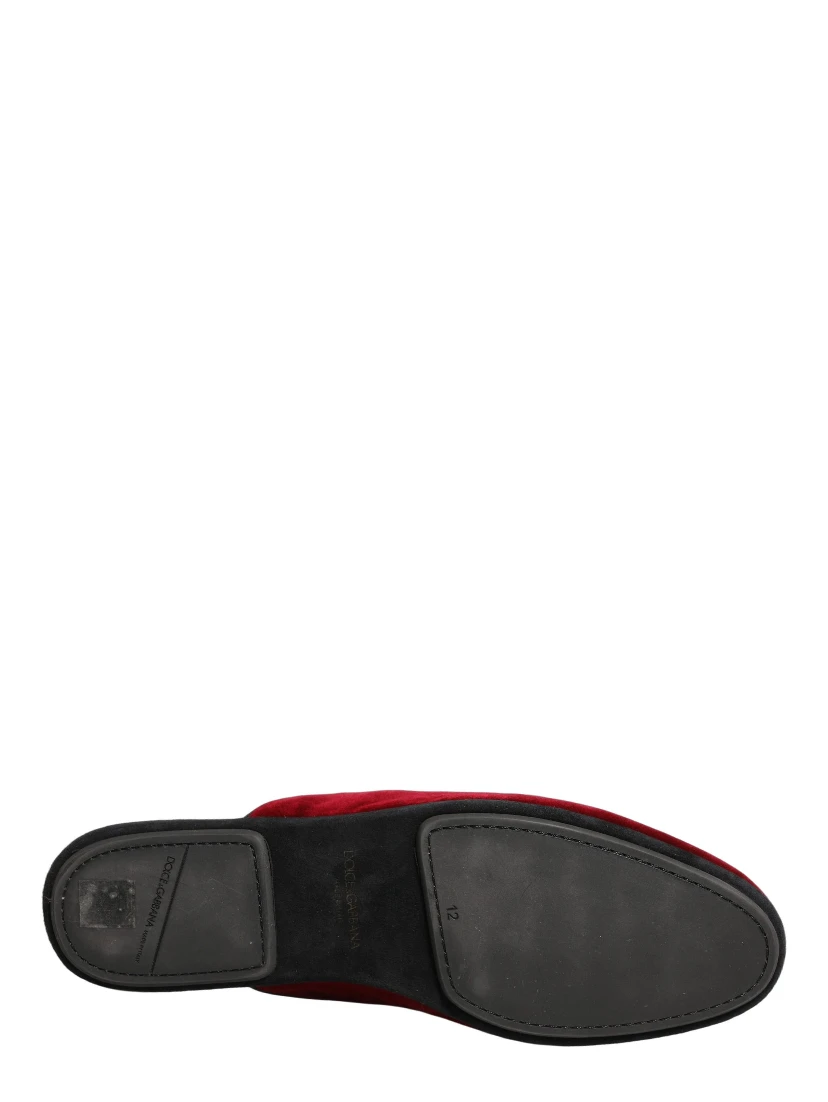 Red Suede Slides Flat Slipper Men Shoes