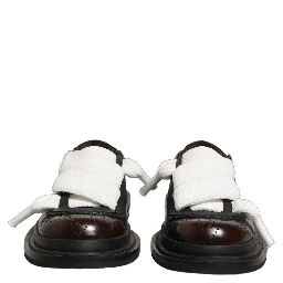 Brown Leather Slip On Flat Sandals Men Shoes