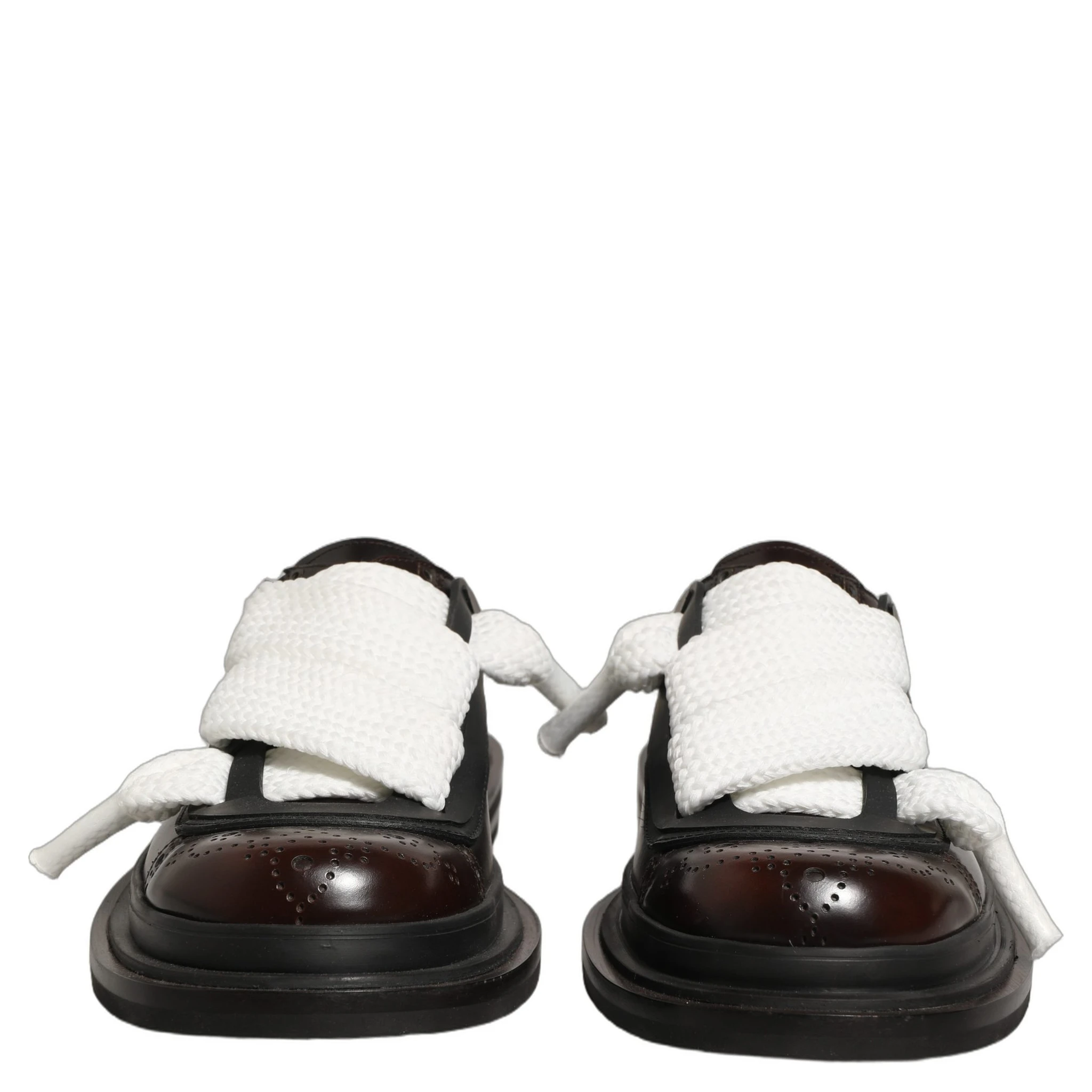 Brown Leather Slip On Flat Sandals Men Shoes