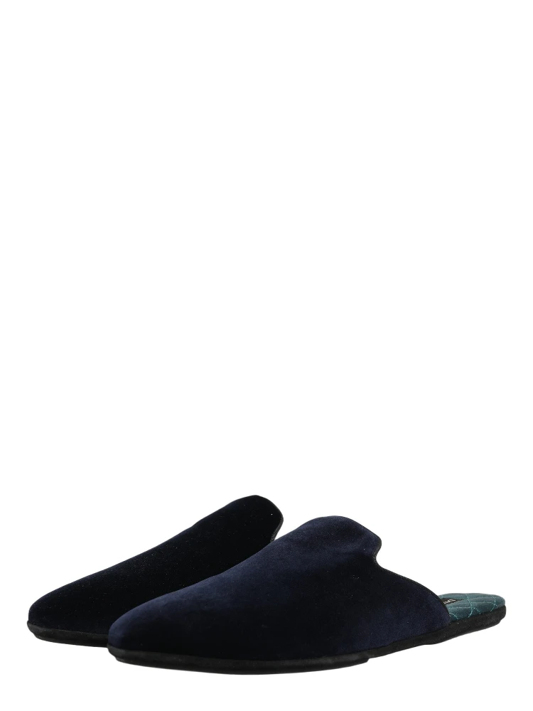 Dark Blue Suede Slides Flat Slipper Men Shoes alternative