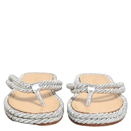 Silver Rope Slides Sandals Flip Flops Shoes