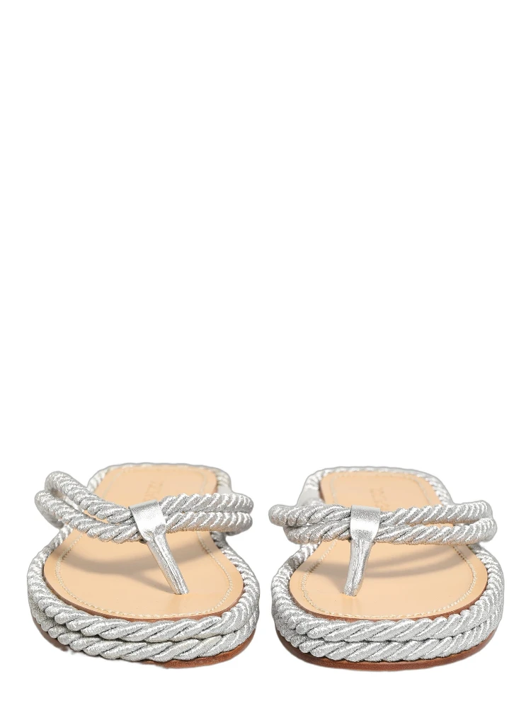 Silver Rope Slides Sandals Flip Flops Shoes alternative