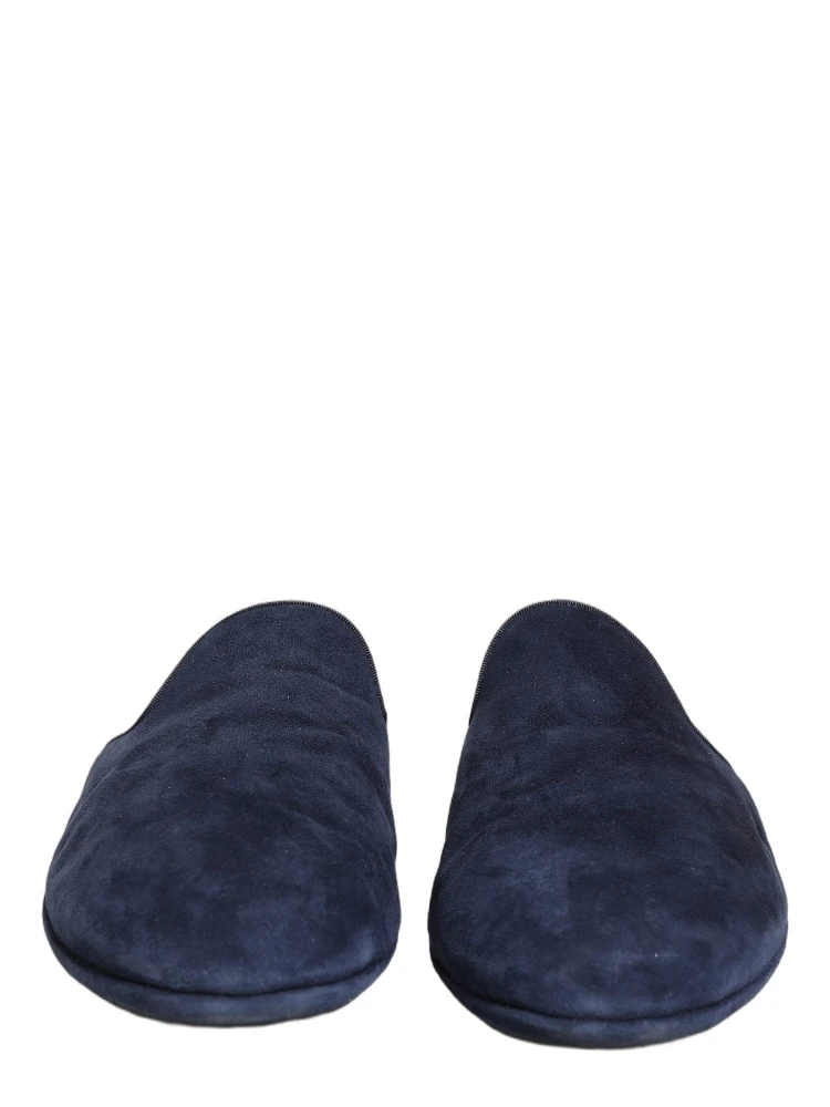 Blue Suede Slides Flat Slipper Men Shoes alternative
