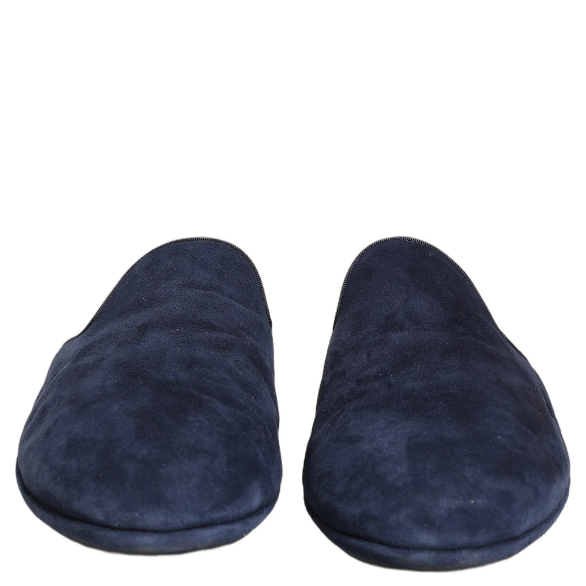 Blue Suede Slides Flat Slipper Men Shoes