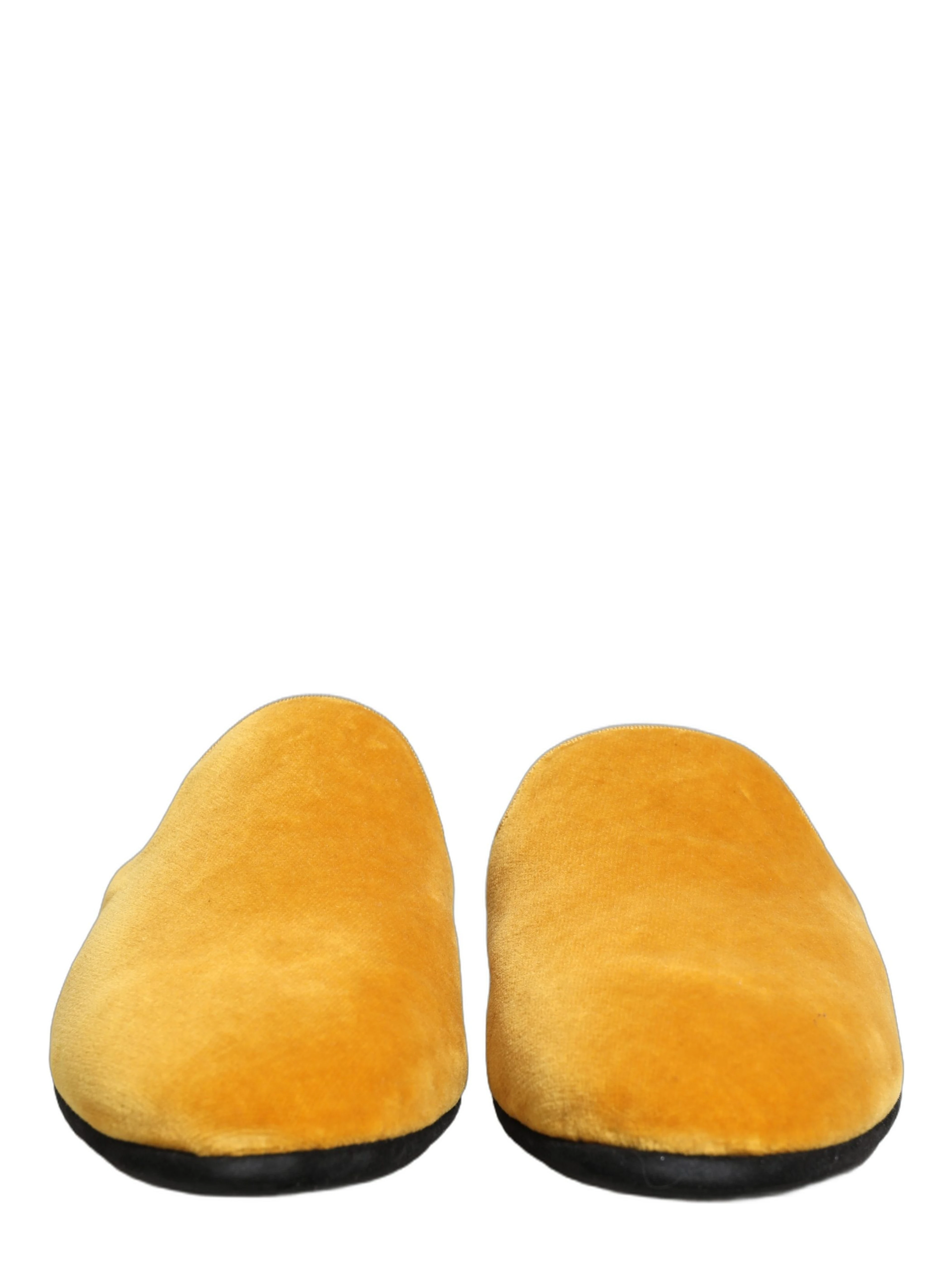 Yellow Suede Slides Flat Slipper Men Shoes