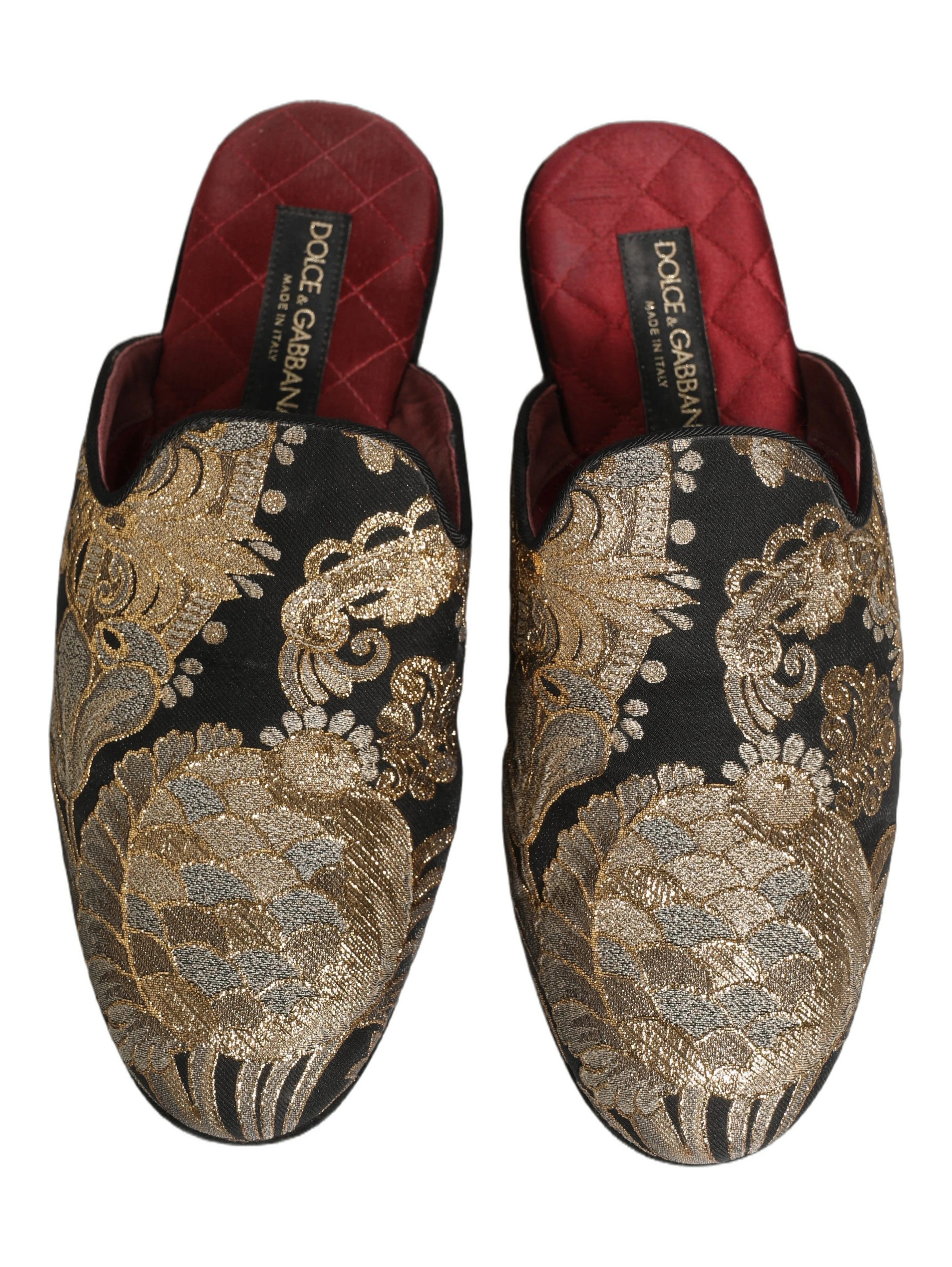 Black Floral Jacquard Flats Sandals Men Shoes